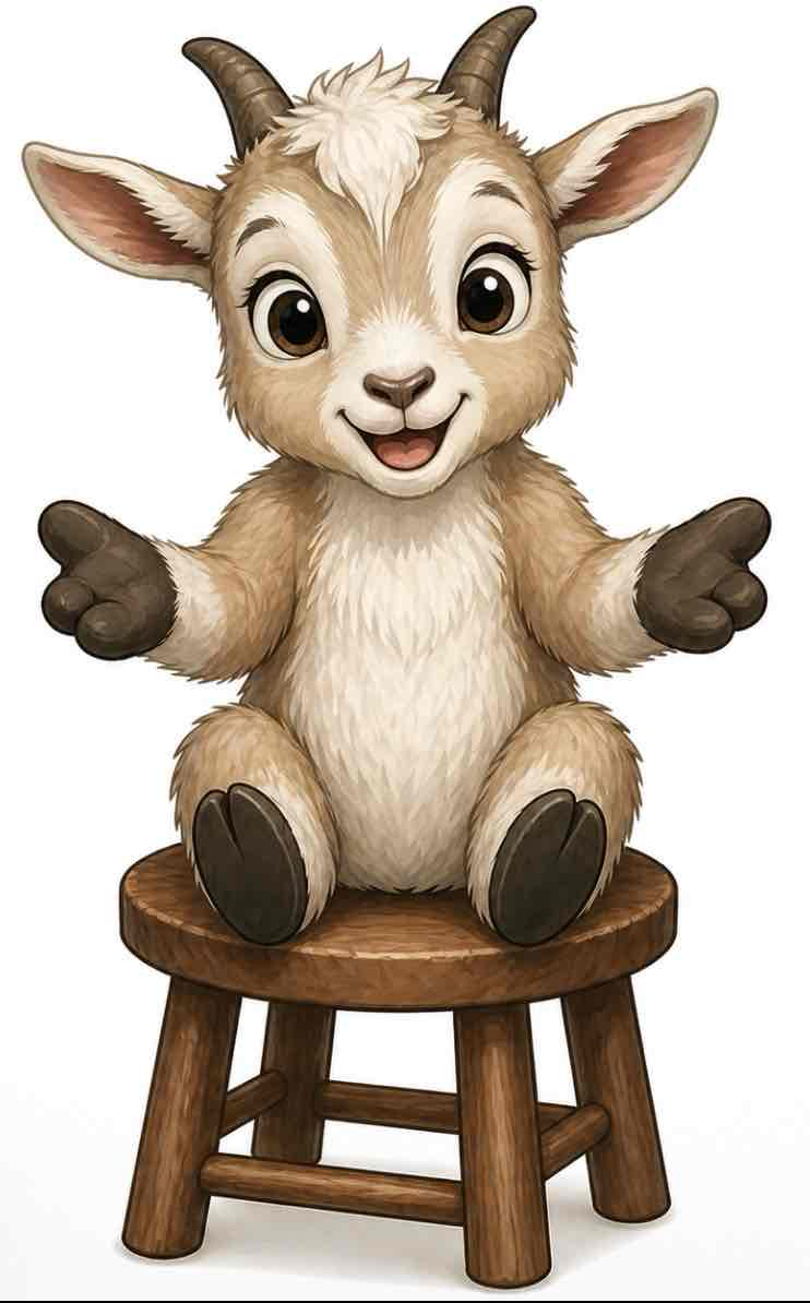 Cute Cartoon Goat Sitting free 3D printable STL