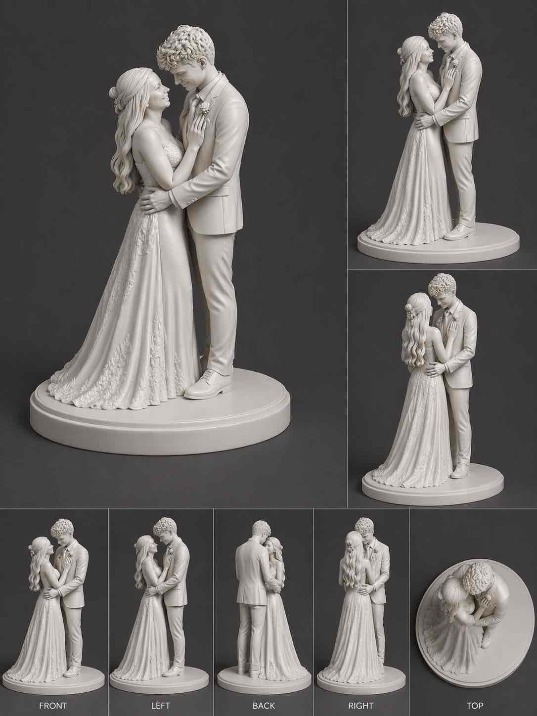 Bride and Groom Figurine free 3D printable STL