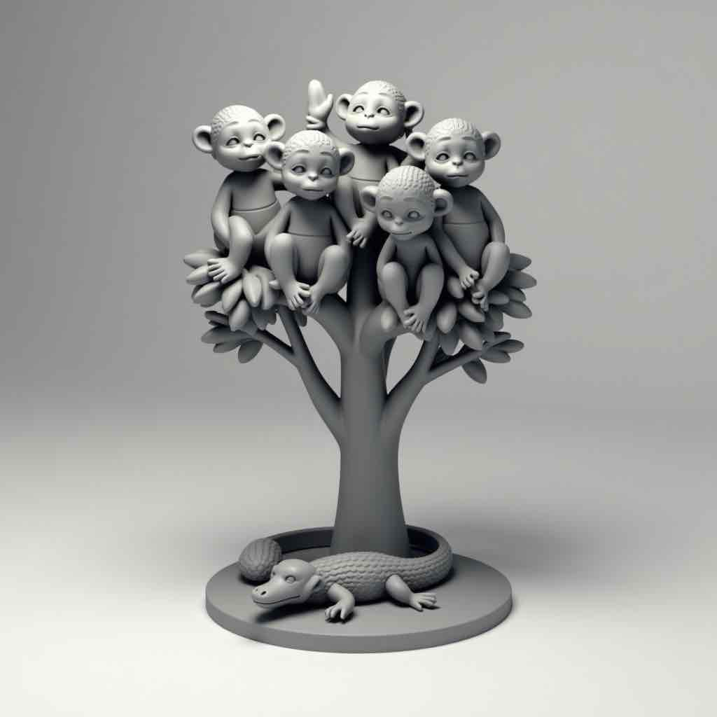 Monkey Tree free 3D printable STL