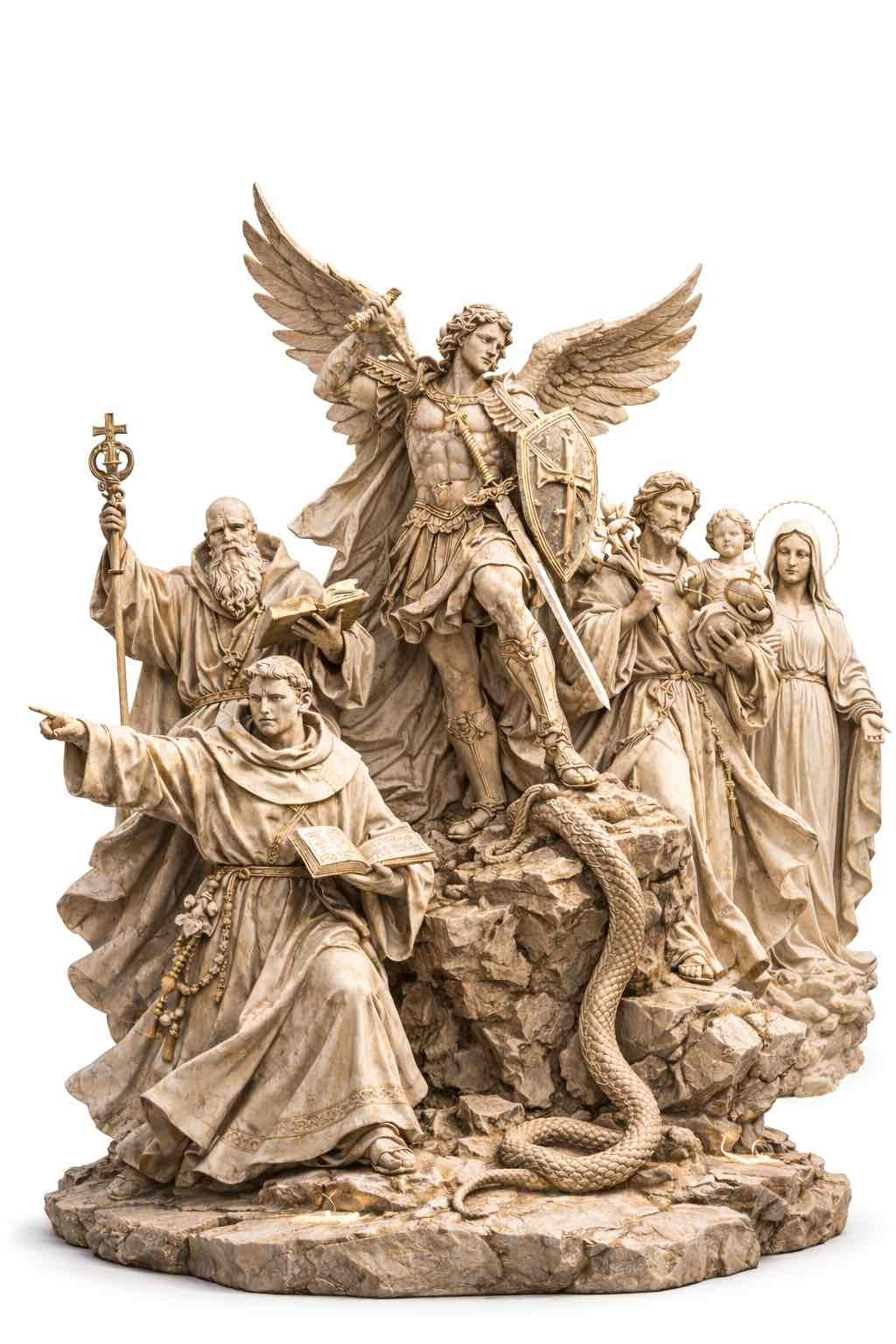 Saint Michael and Saints Sculpture free 3D printable STL