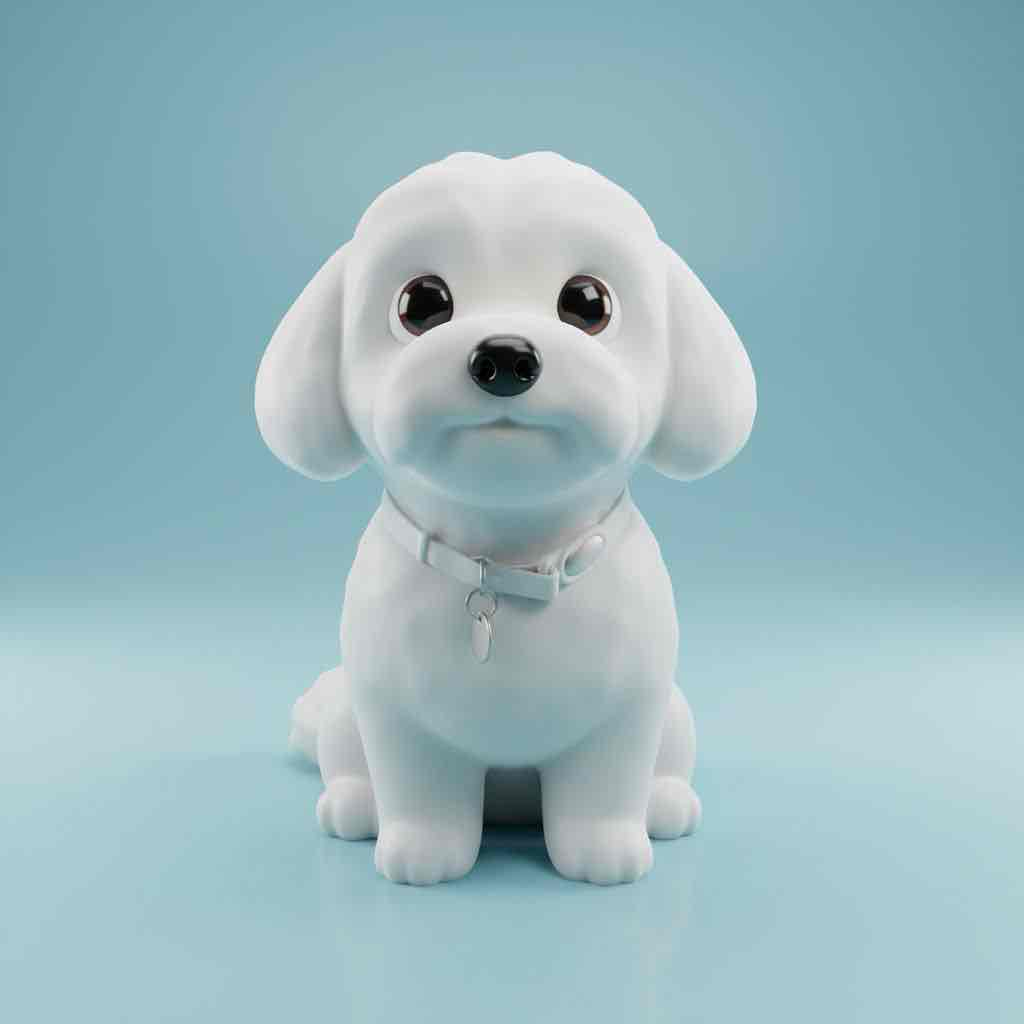 Sitting Maltese Puppy free 3D printable STL