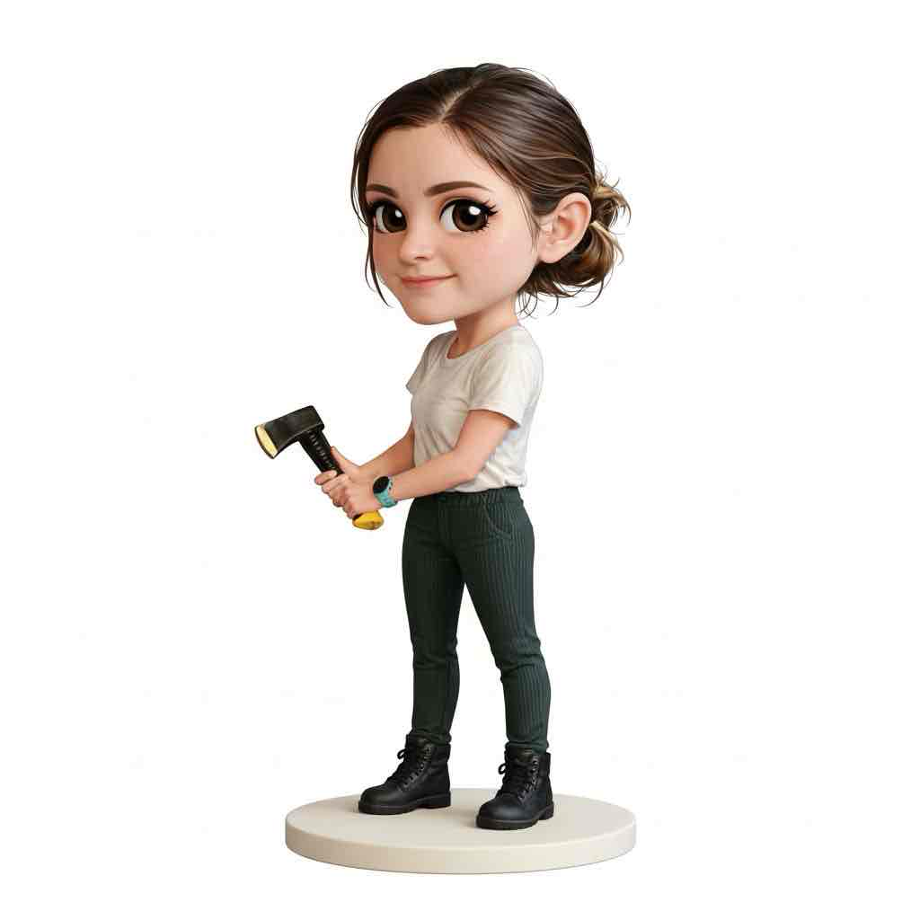 Cartoon Girl with Hammer free 3D printable STL