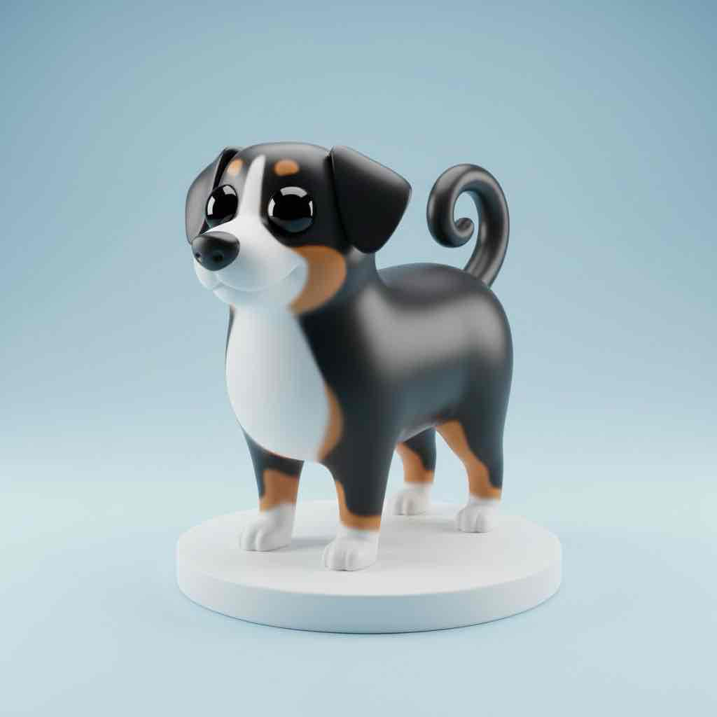 Cute Cartoon Dog Figure free 3D printable STL