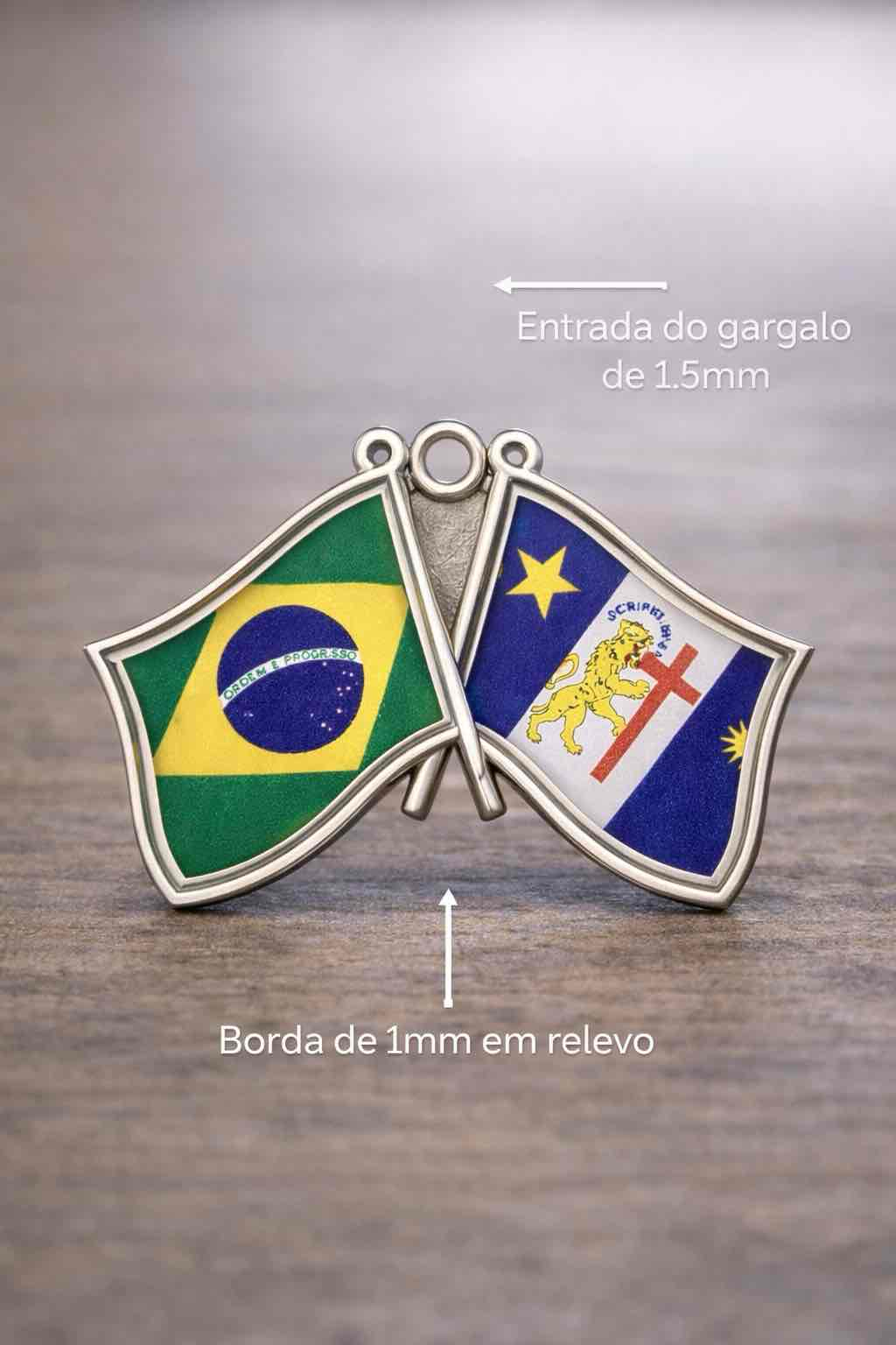 Brazil and Paraguay Flag Pin free 3D printable STL