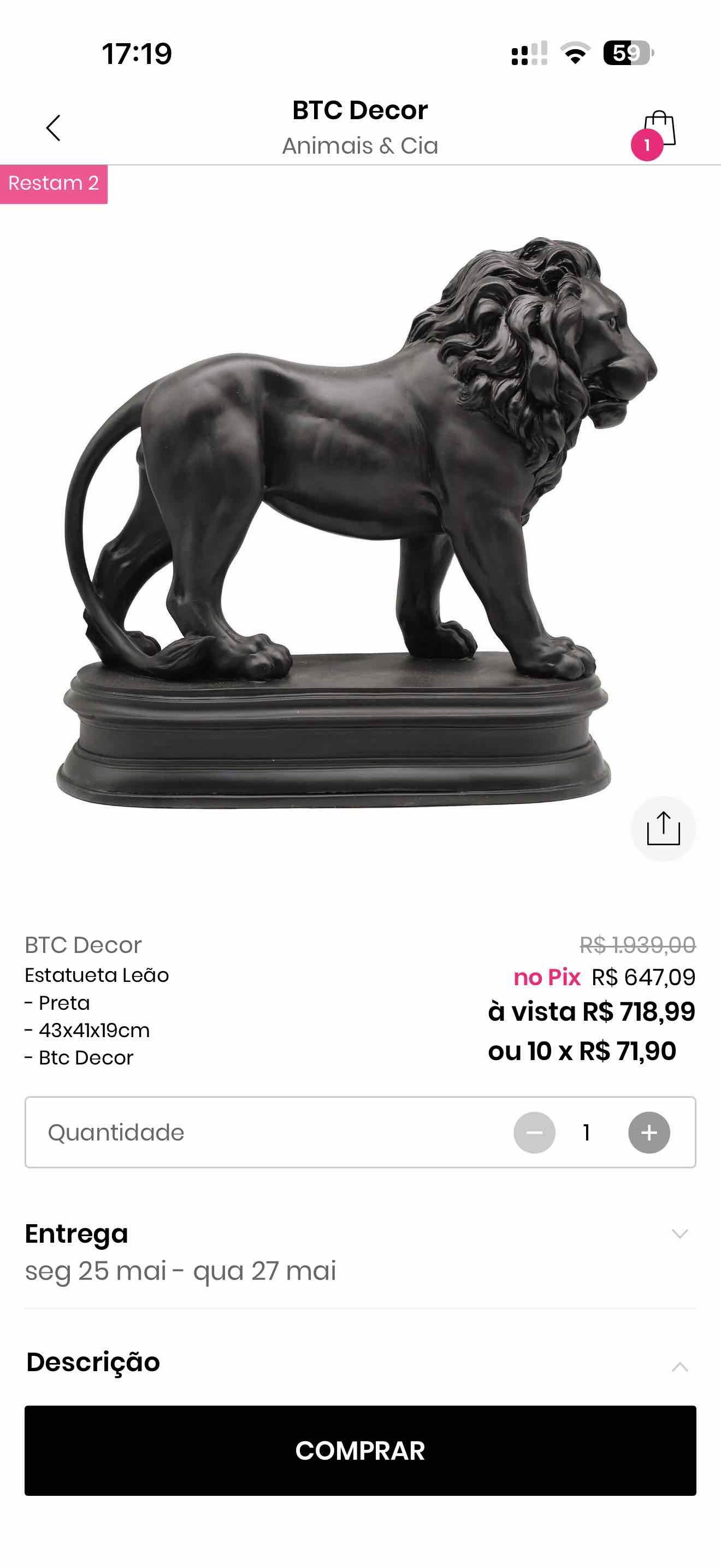 Black Lion Statue free 3D printable STL