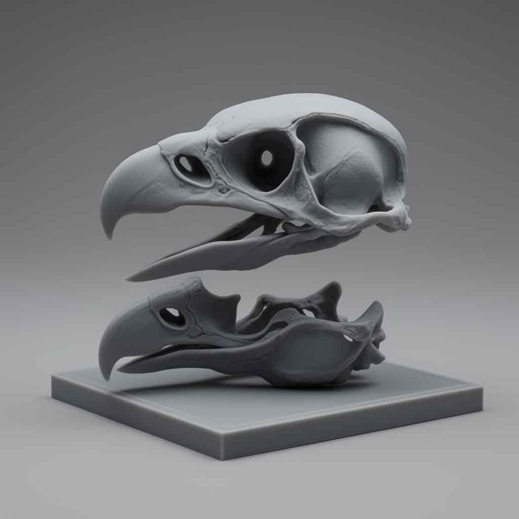 Crow Skull Model free 3D printable STL