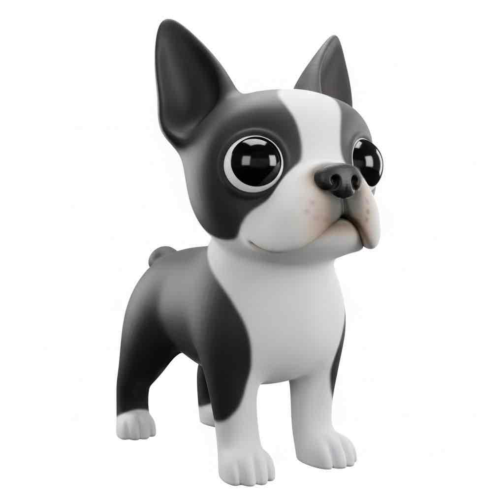 Cartoon Boston Terrier free 3D printable STL