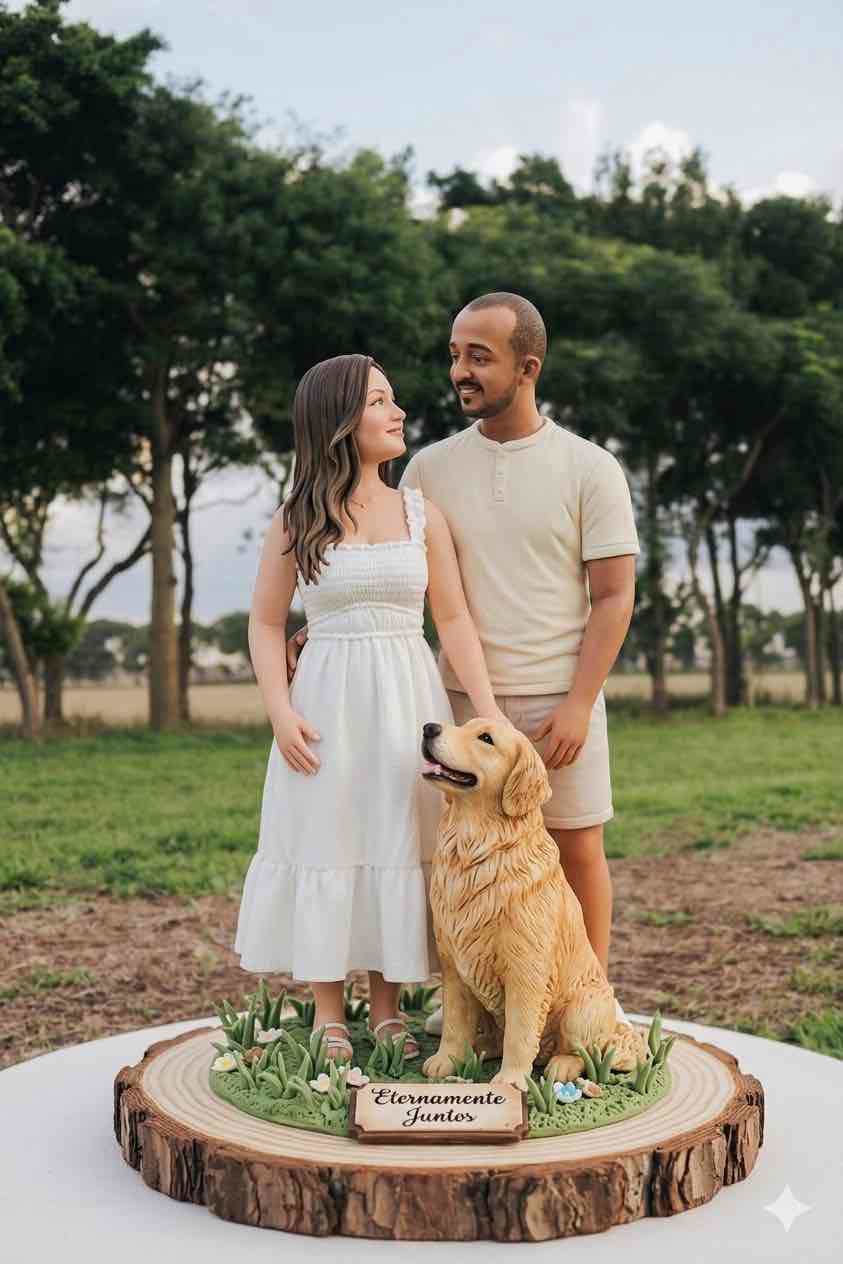 Couple with Golden Retriever free 3D printable STL