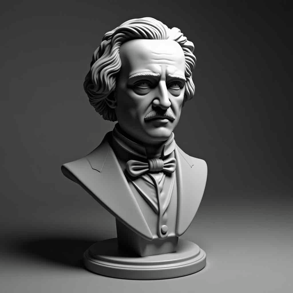 Edgar Allan Poe Bust free 3D printable STL
