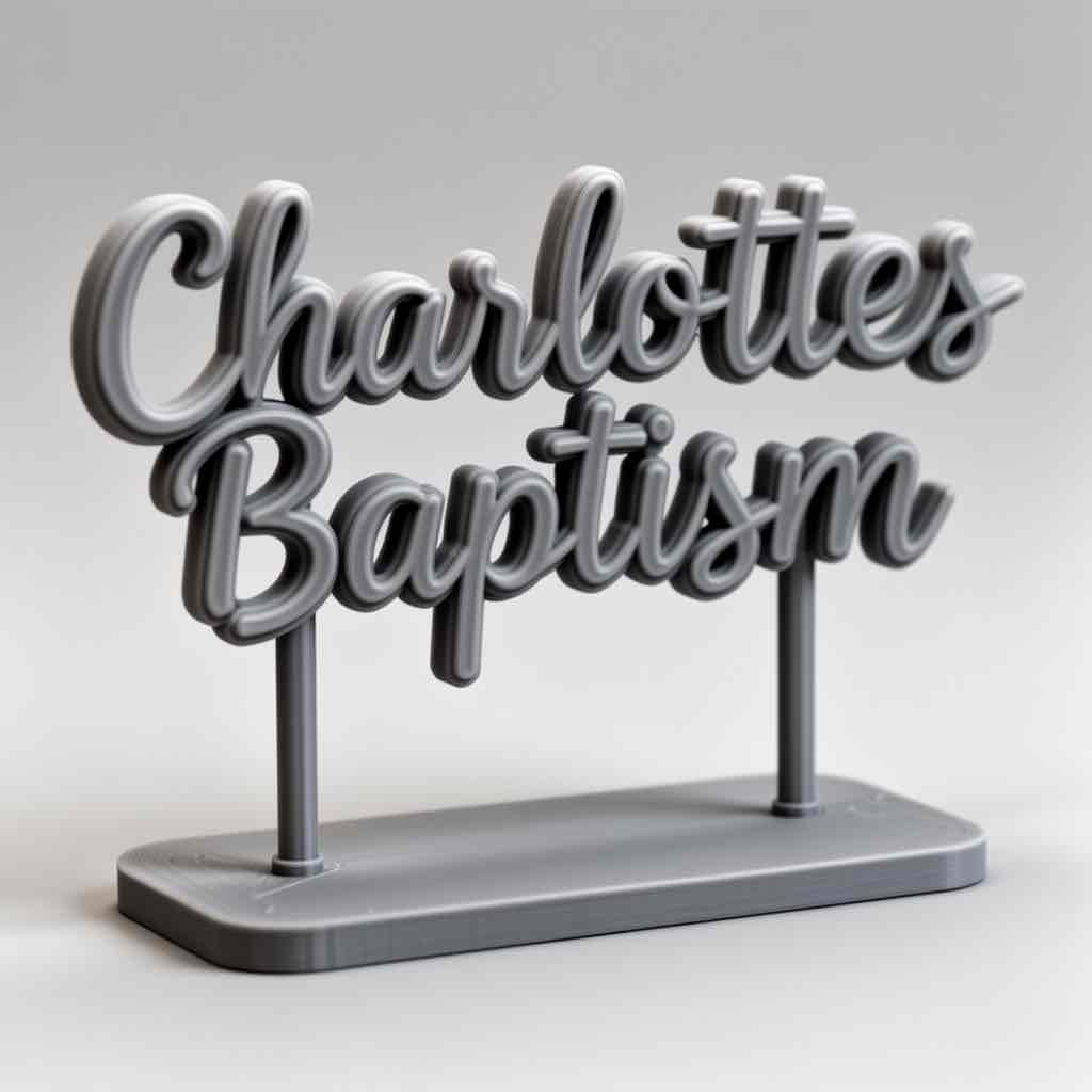 Charlotte's Baptism Sign free 3D printable STL