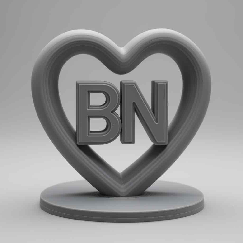 Heart BN Sculpture free 3D printable STL