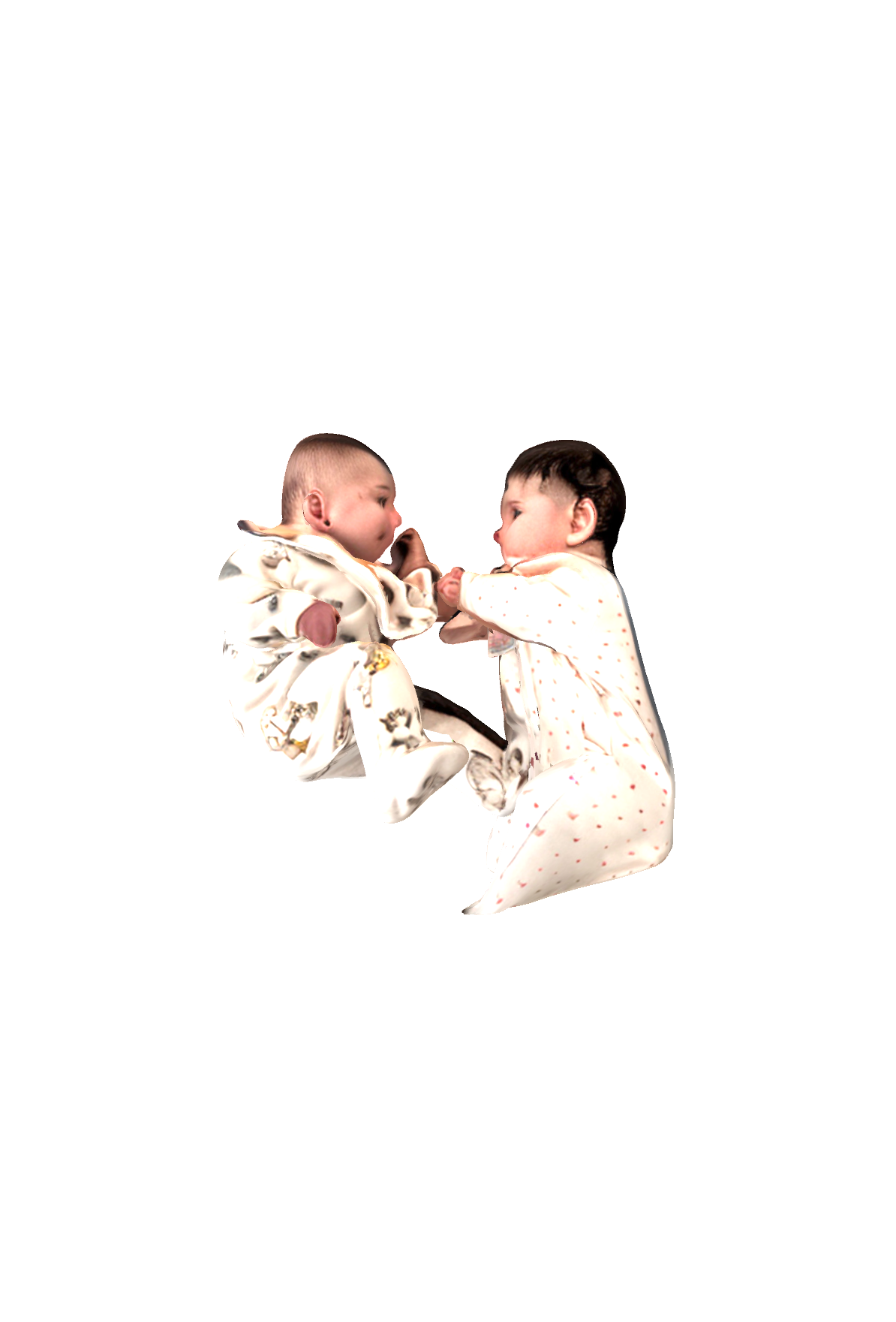 Two Babies Playing free 3D printable STL