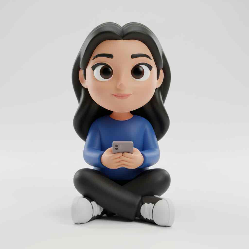 Casual Girl Sitting free 3D printable STL