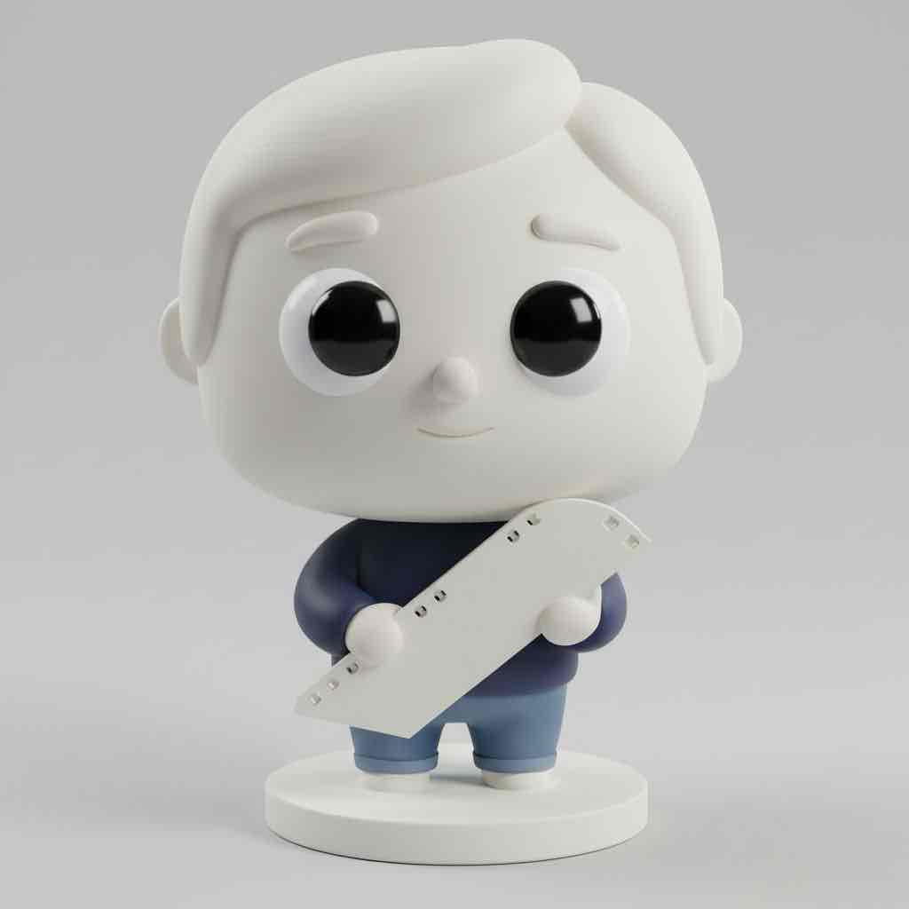 Cute Character Holding Harmonica free 3D printable STL