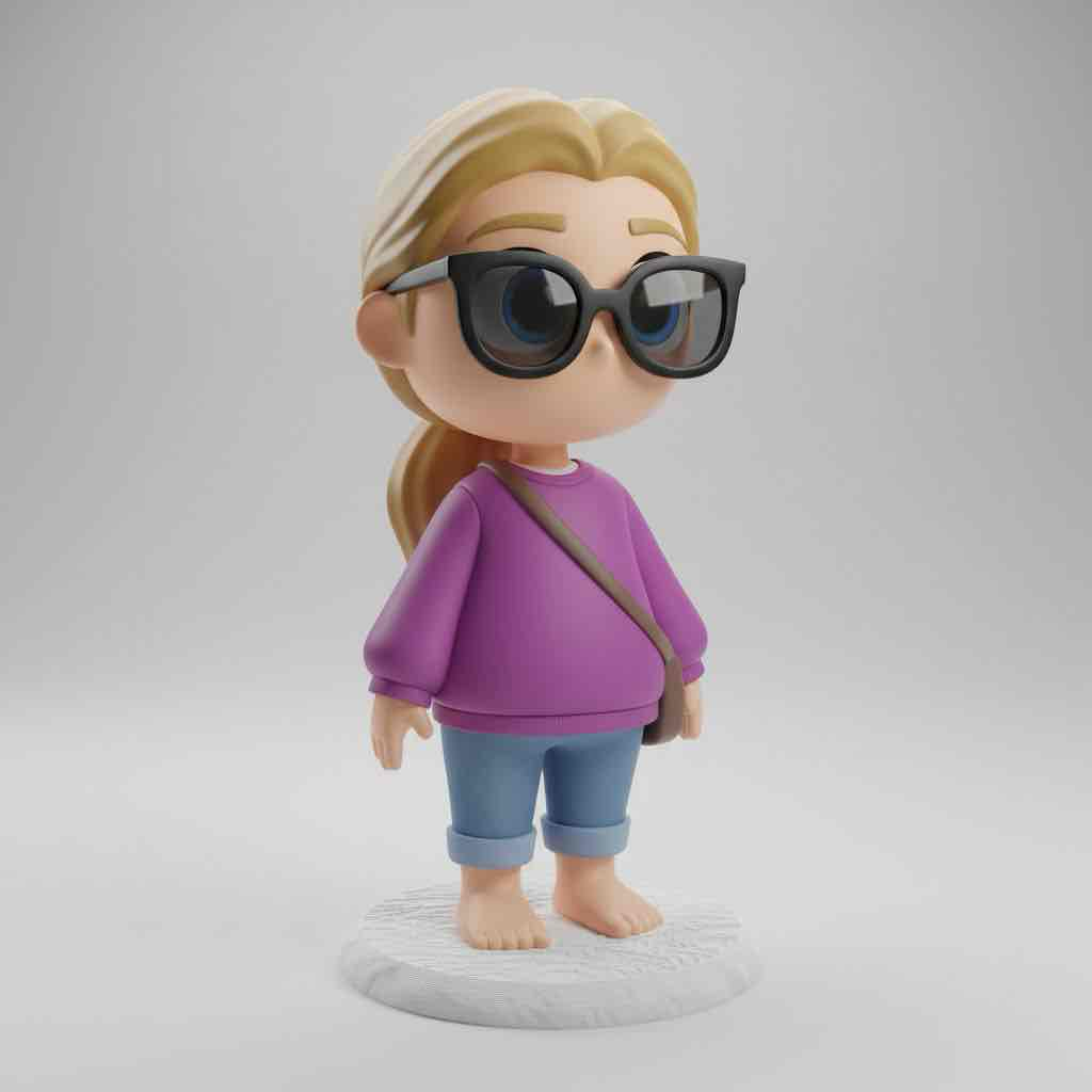 Stylish Girl Cartoon Figure free 3D printable STL
