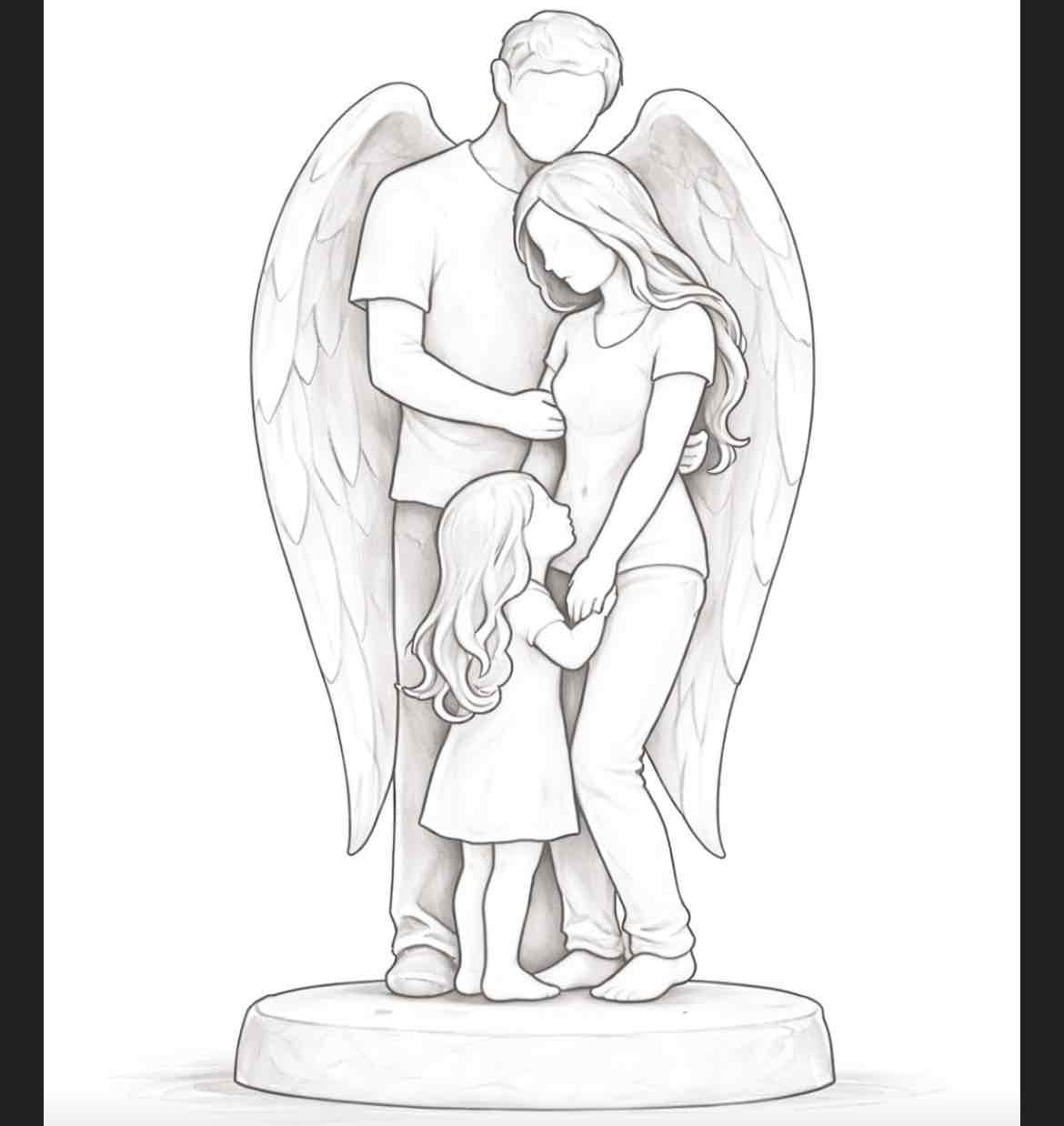 Angel Family Sculpture free 3D printable STL
