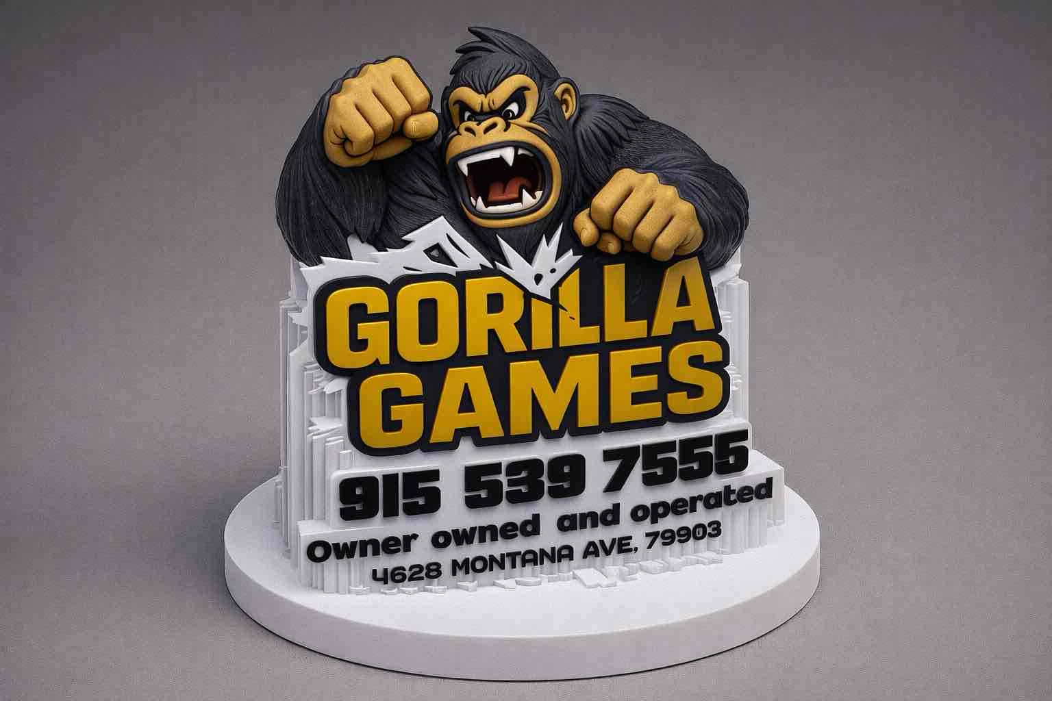 Gorilla Games Sign free 3D printable STL