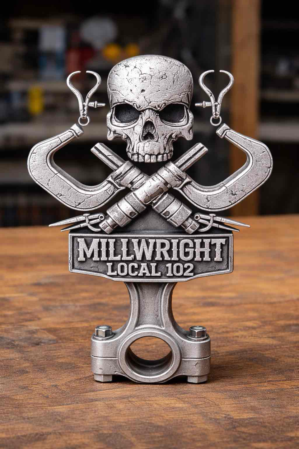 Millwright Local 102 Skull Trophy free 3D printable STL