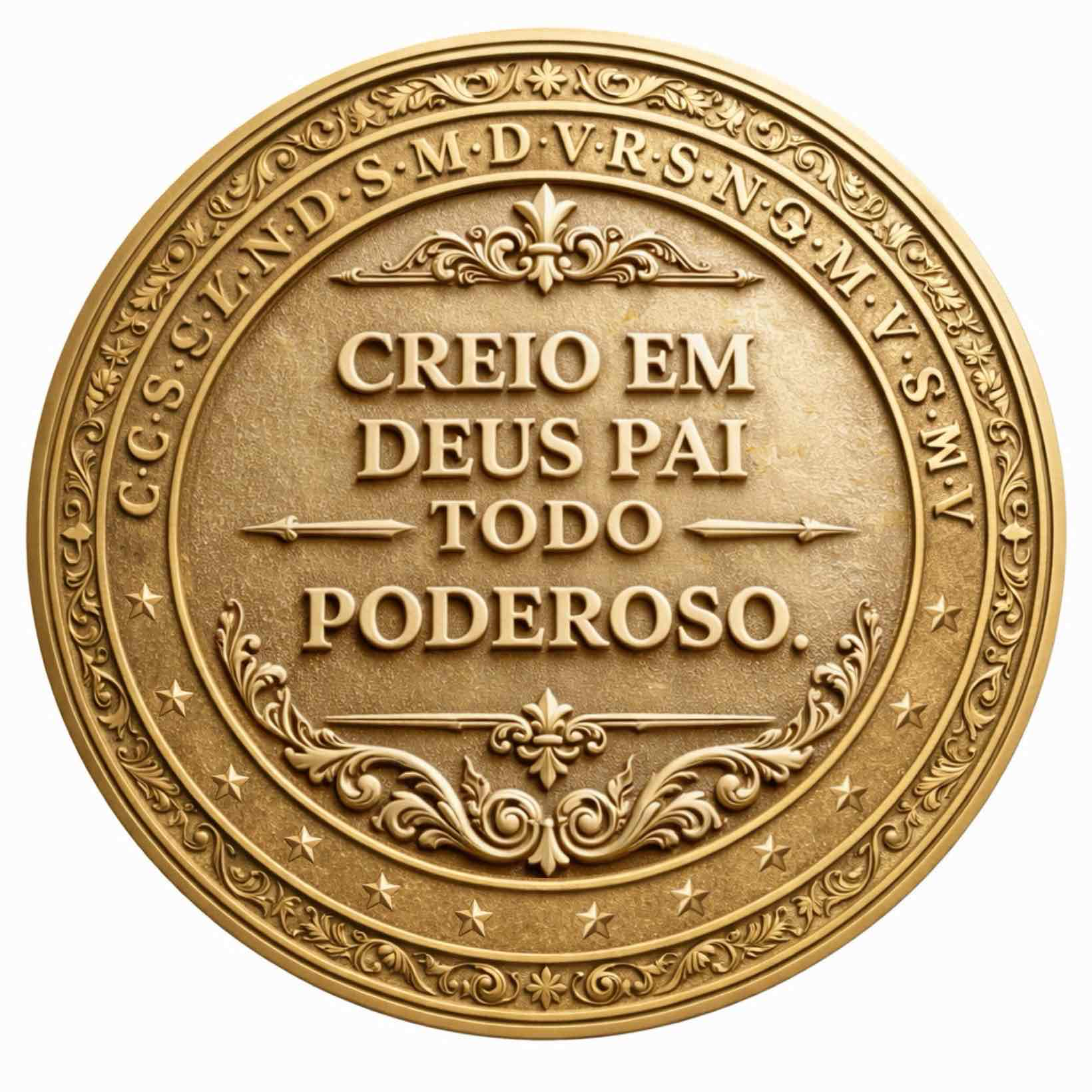 Gold Medallion Religious Text free 3D printable STL