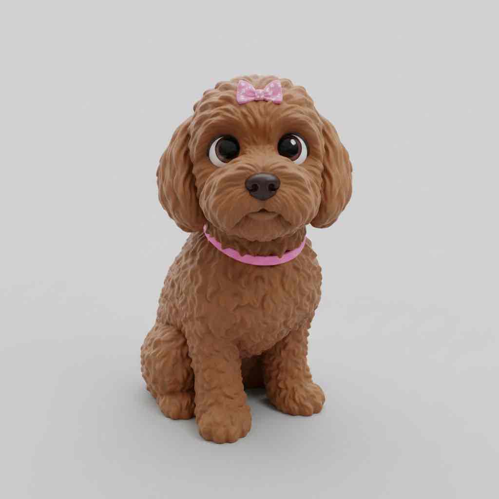 Cute Cartoon Goldendoodle free 3D printable STL