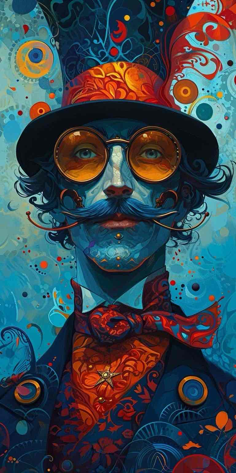 Colorful Steampunk Gentleman Portrait free 3D printable STL