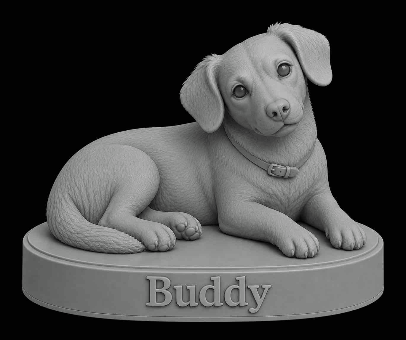 Buddy Dog Sculpture free 3D printable STL