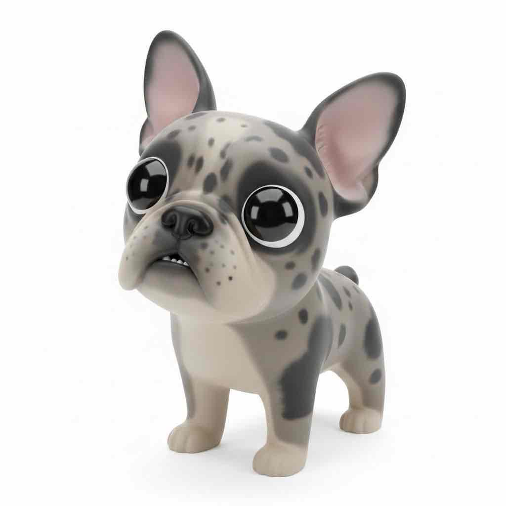 Spotted French Bulldog Figure free 3D printable STL