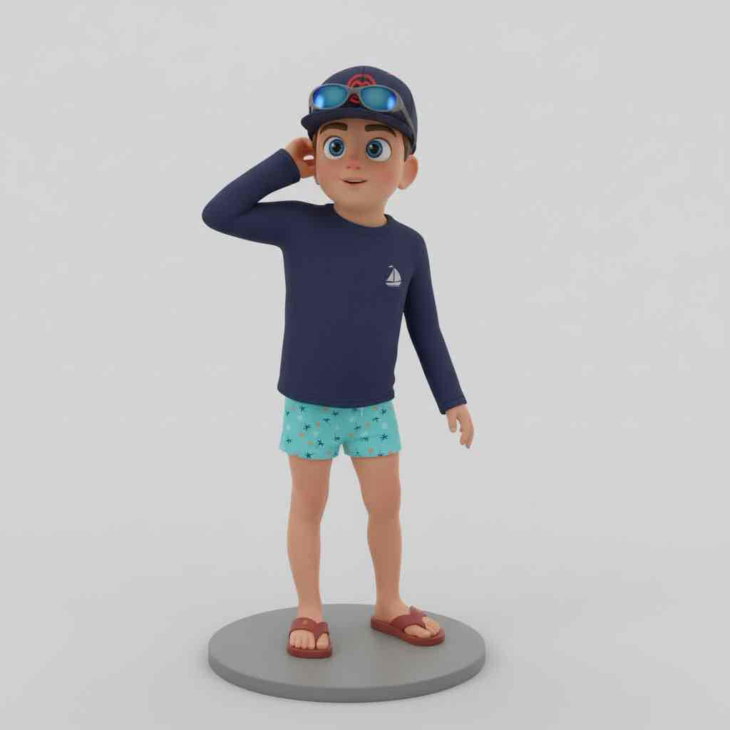 Summer Boy Figure free 3D printable STL