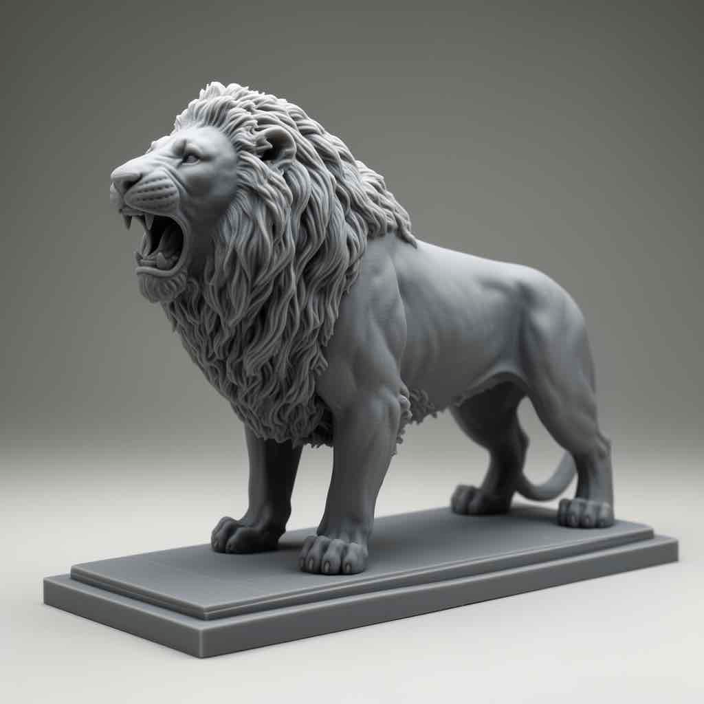 Roaring Lion Sculpture free 3D printable STL