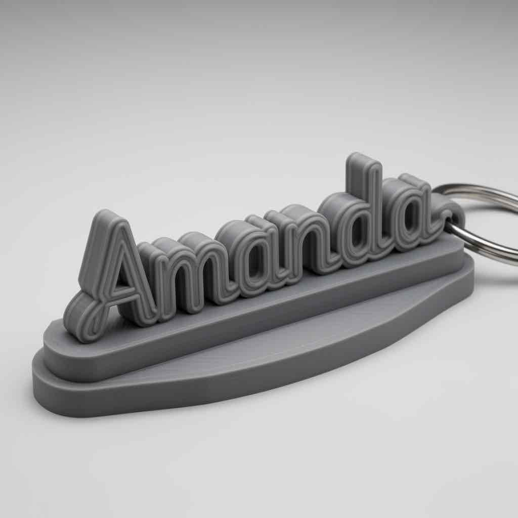 Amanda Name Keychain free 3D printable STL