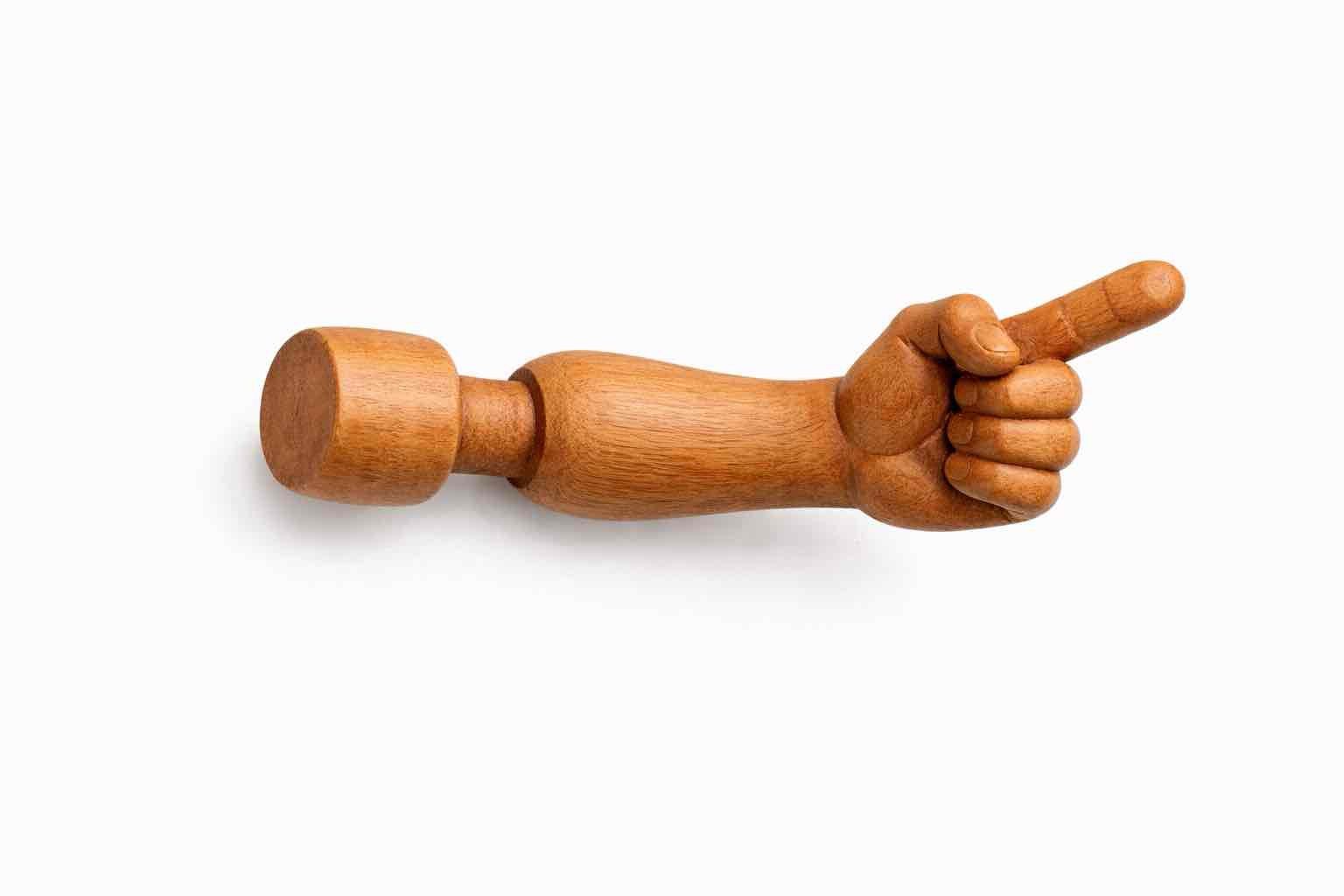 Wooden Pointing Hand free 3D printable STL