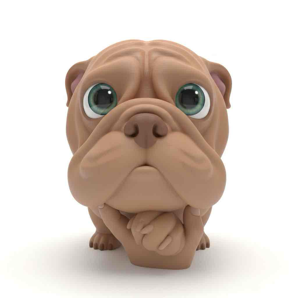 Bulldog Cartoon Figure free 3D printable STL