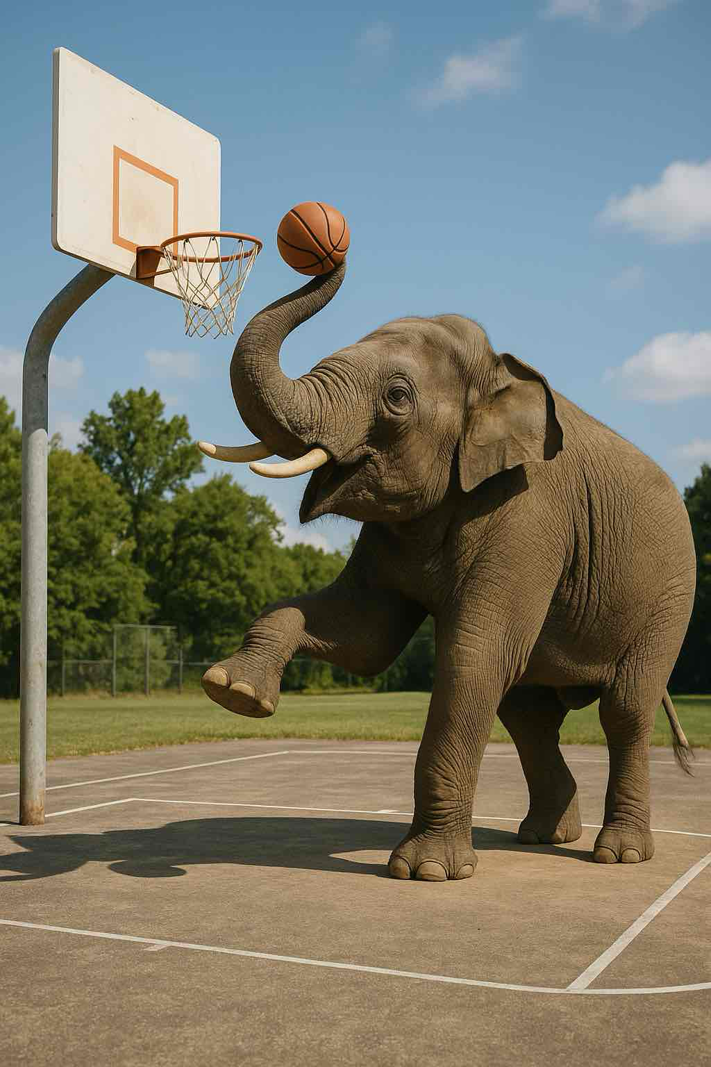 Basketball Playing Elephant free 3D printable STL