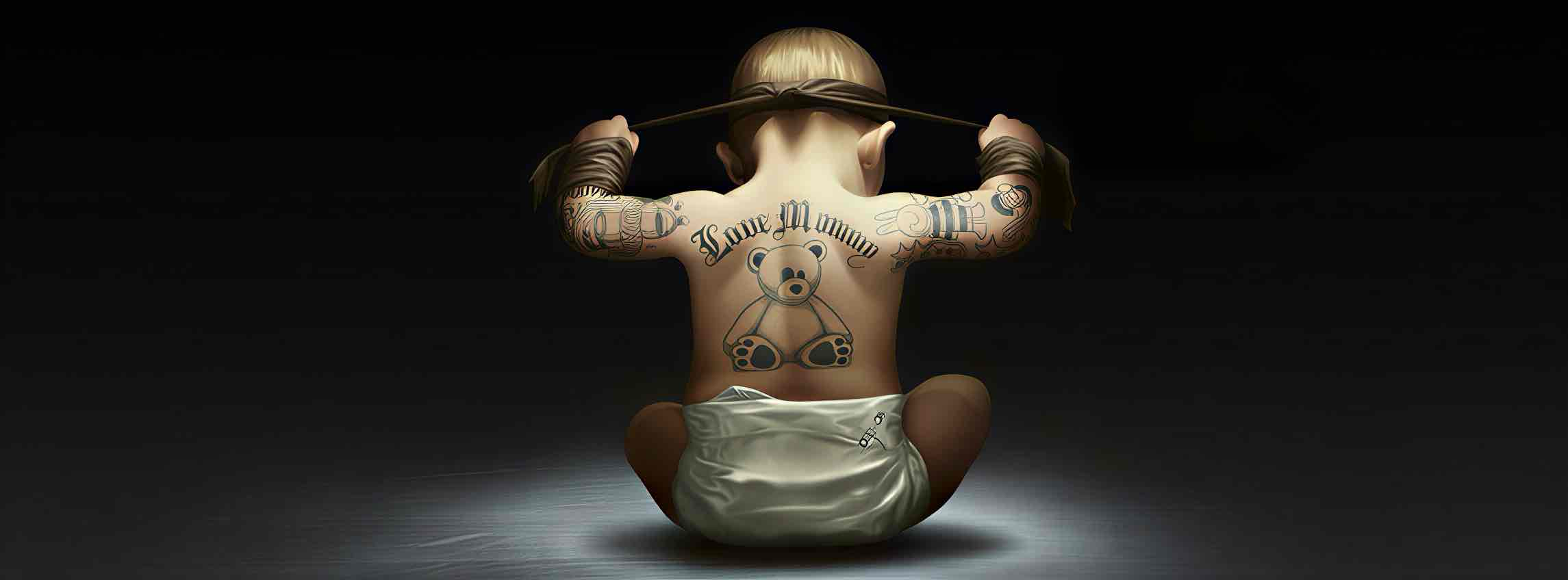 Baby with Tattoos free 3D printable STL