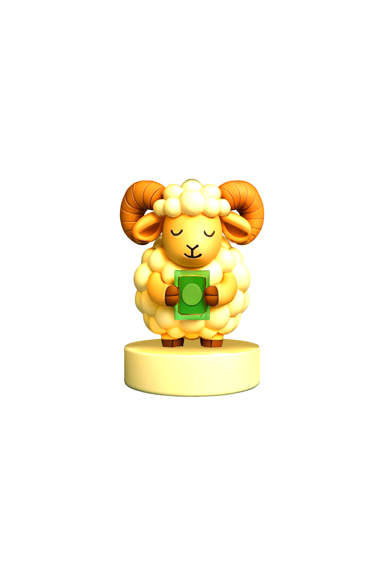 Cartoon Sheep Holding Money free 3D printable STL