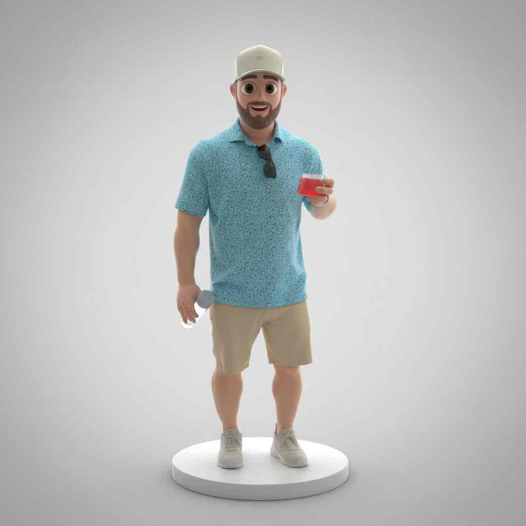 Casual Man Holding Drink free 3D printable STL