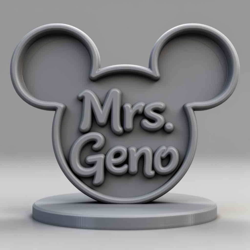 Mrs. Geno Mickey Mouse Sign free 3D printable STL
