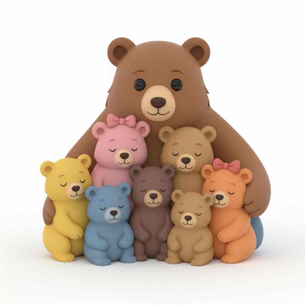 Cute Bear Family - Free 3D Printable STL File