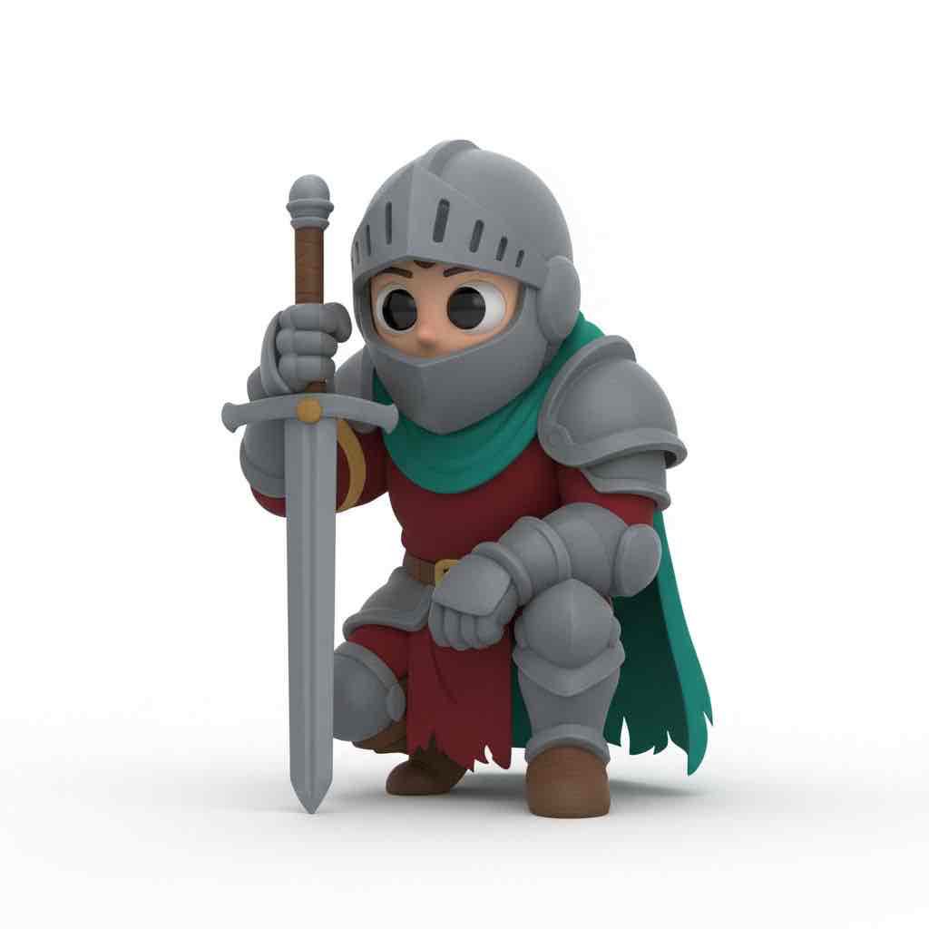 Kneeling Knight Character free 3D printable STL