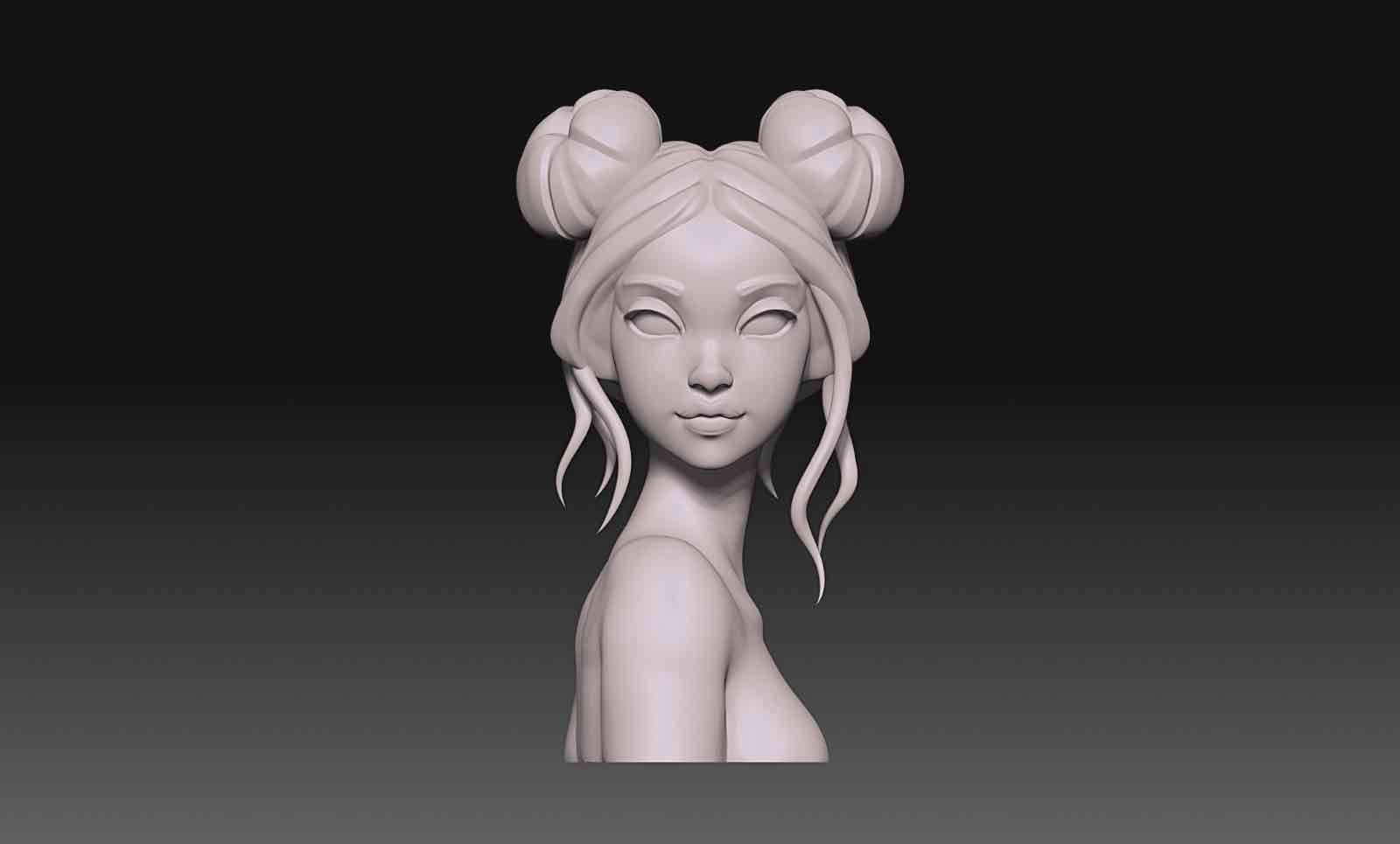 Stylized Female Portrait free 3D printable STL