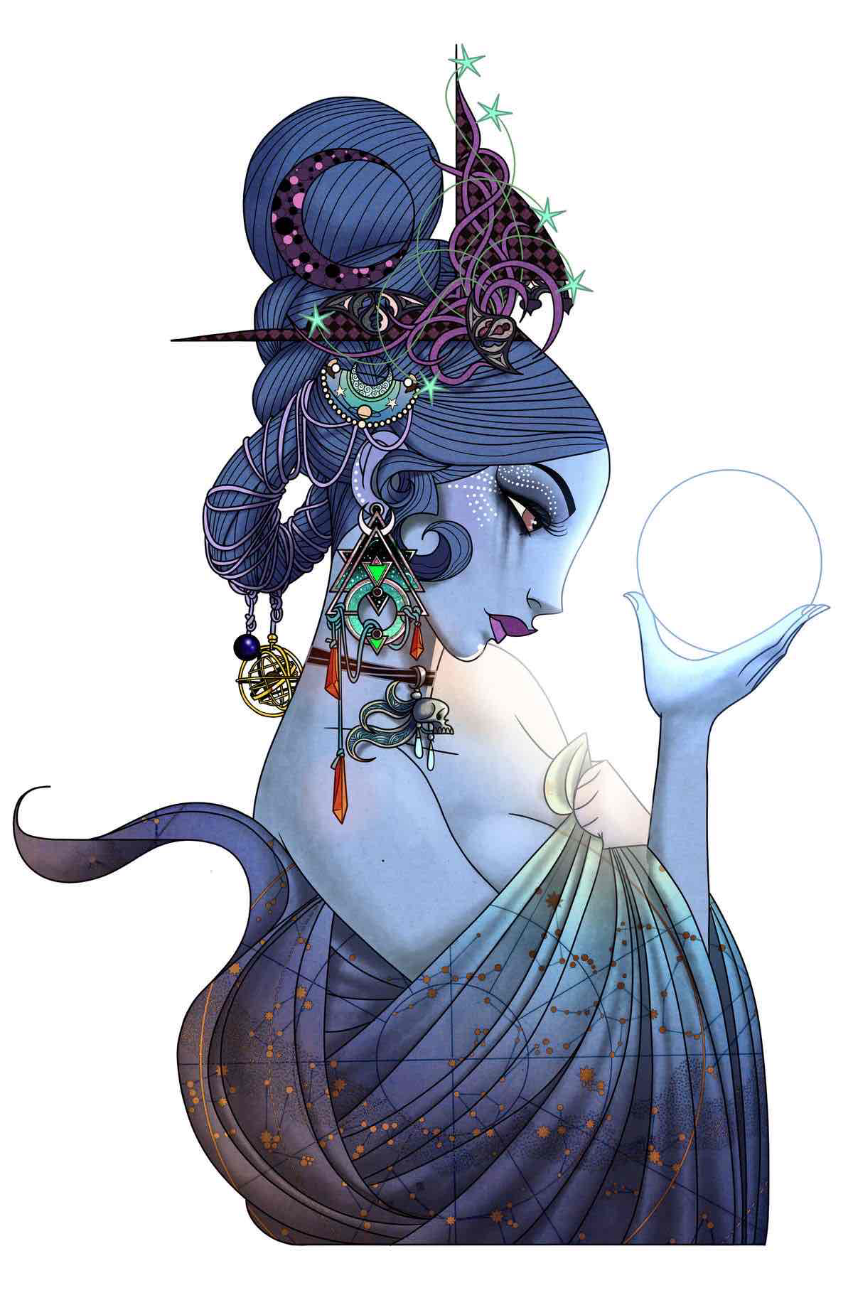 Mystical Woman Holding Orb free 3D printable STL