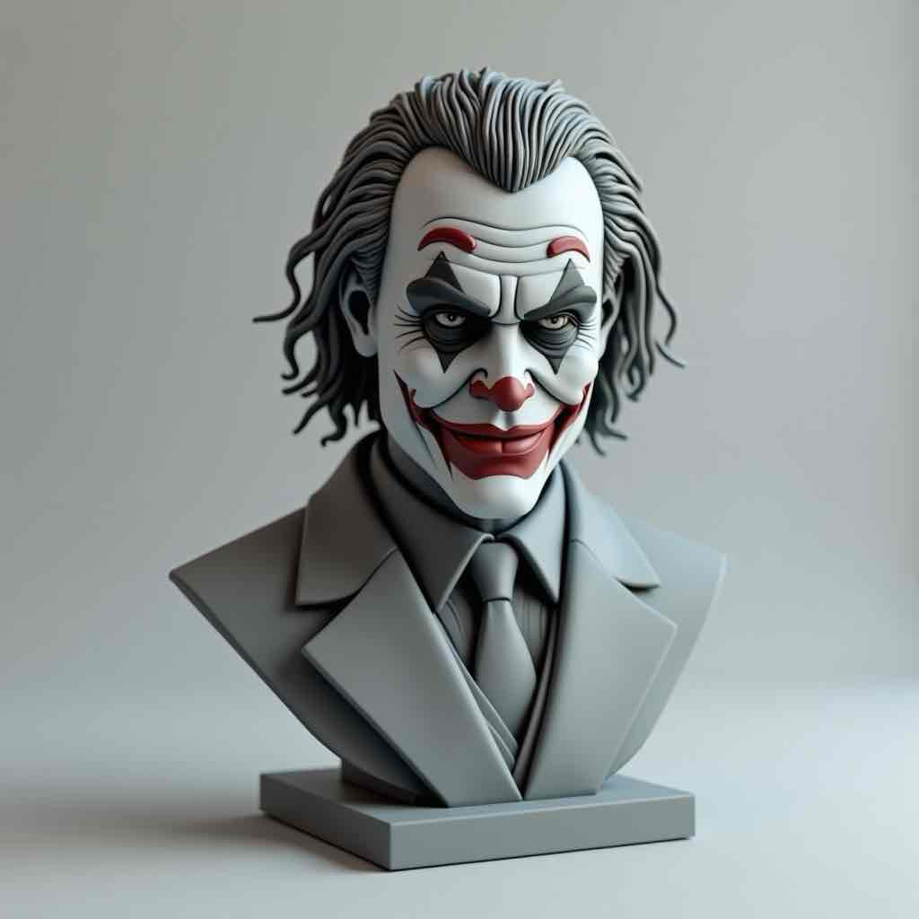 Joker Character Bust free 3D printable STL