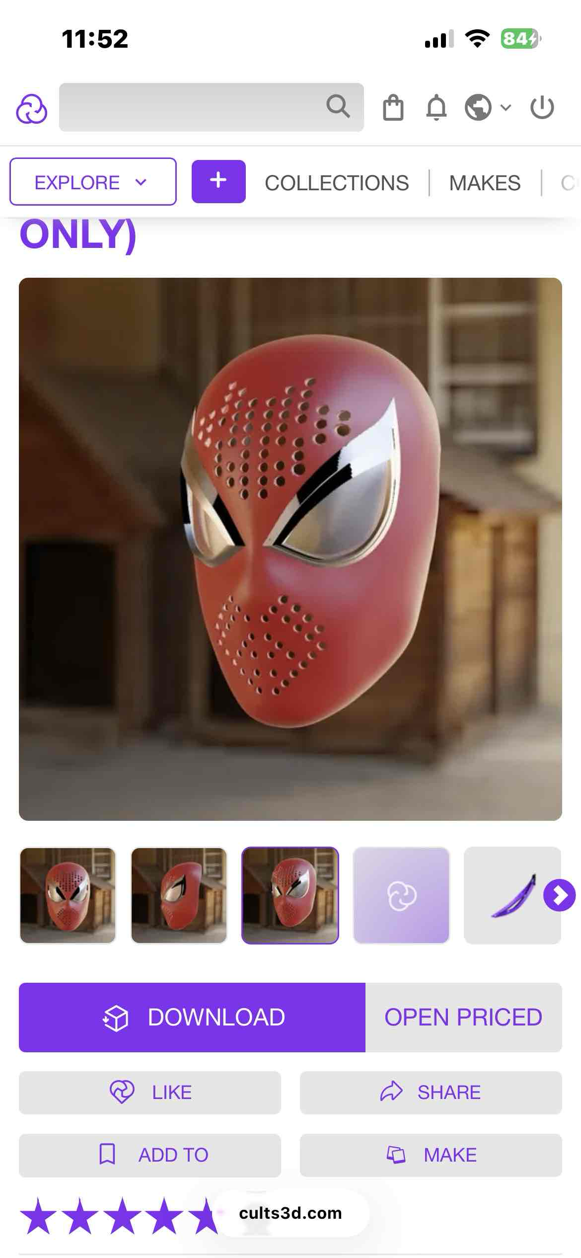 Spider-Man Mask free 3D printable STL