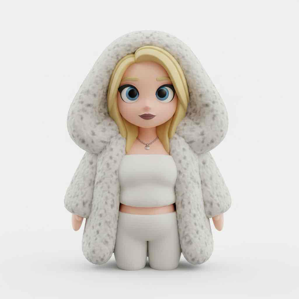 Cartoon Girl in Hoodie free 3D printable STL