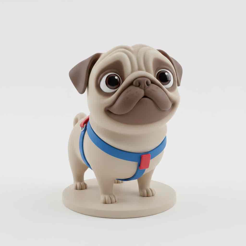 Pug Dog Figurine free 3D printable STL
