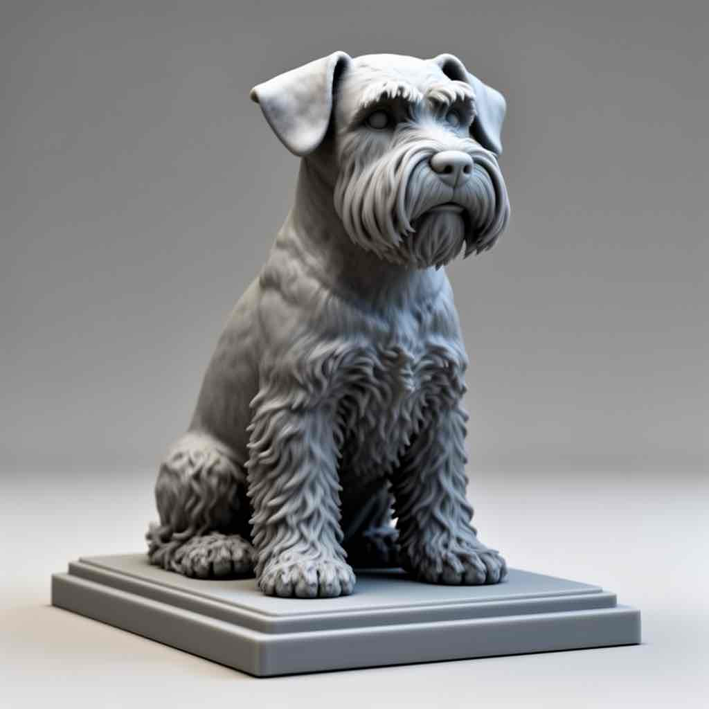 Schnauzer Dog Sculpture free 3D printable STL
