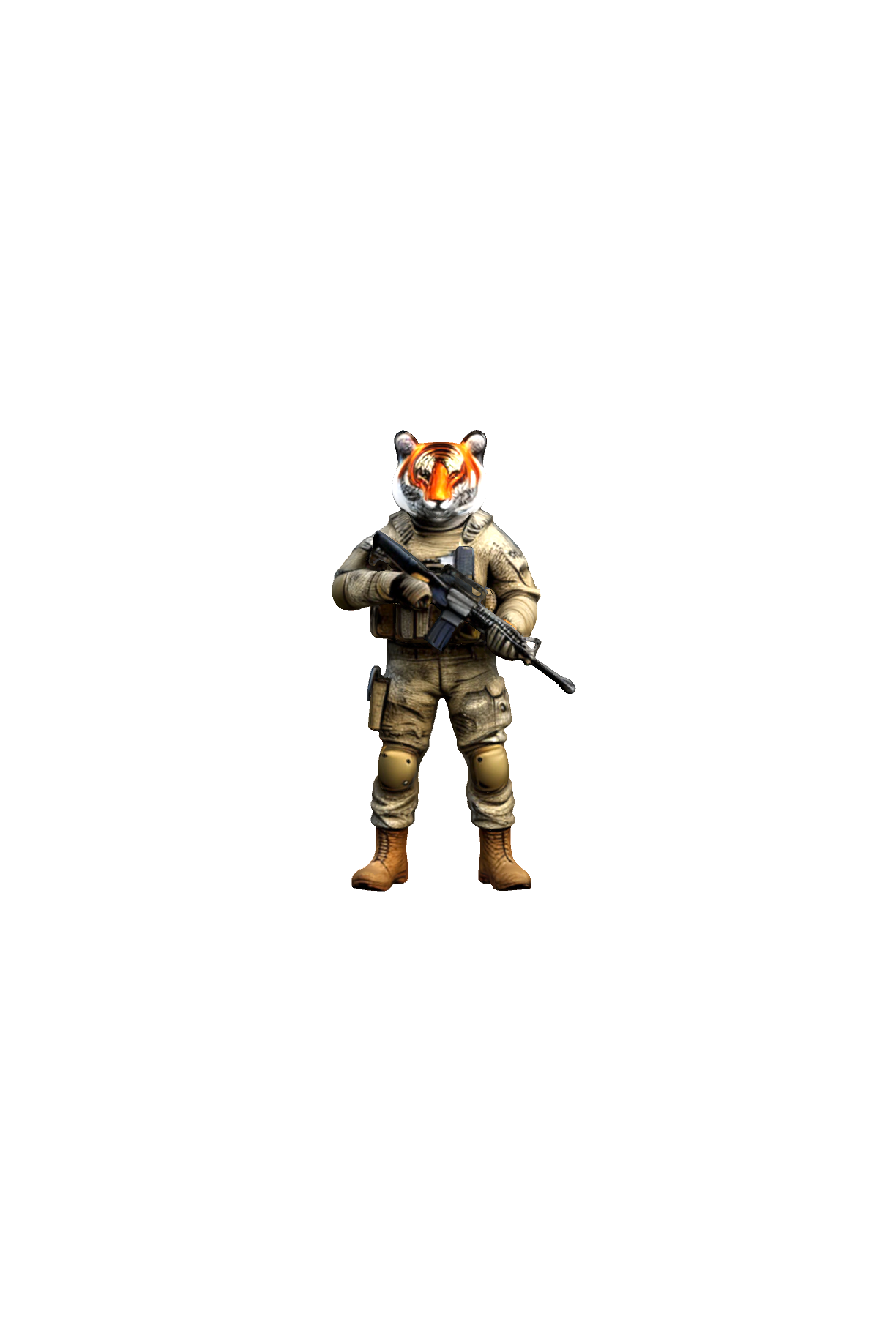 Soldier with Tiger Head free 3D printable STL