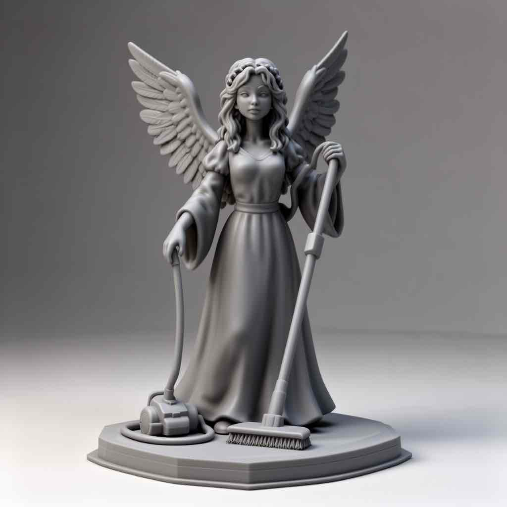 Angel Cleaning Figure free 3D printable STL
