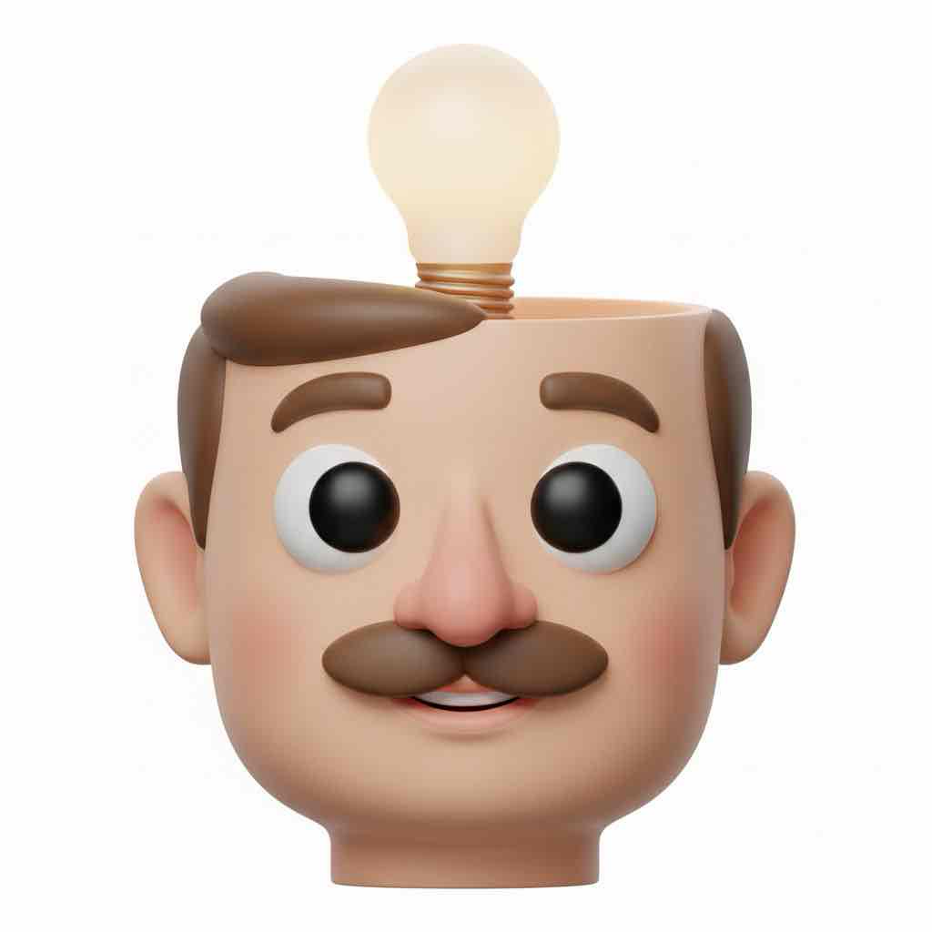 Cartoon Lightbulb Head free 3D printable STL