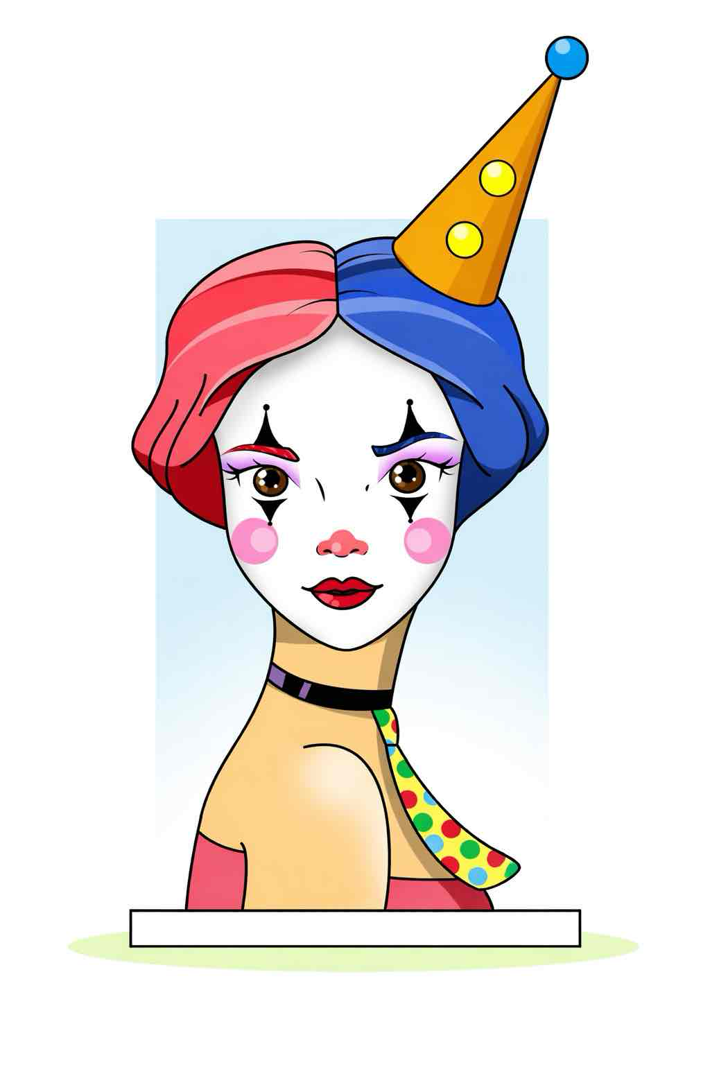 Colorful Clown Bust free 3D printable STL